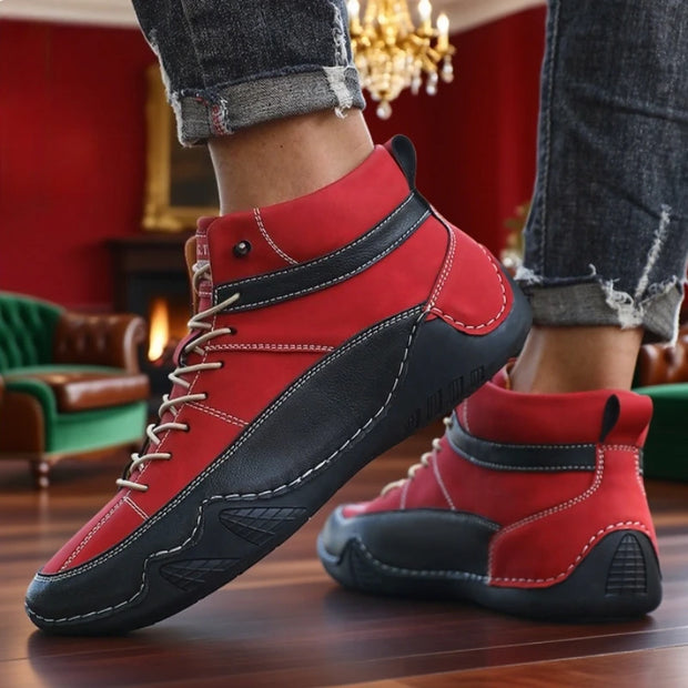 High Fashion Mens's Boots Anti Slip Trendy Patterned Hiking Boots Blue Thick Soled Sports Shoes 2025 New Autumn and Winter Boots