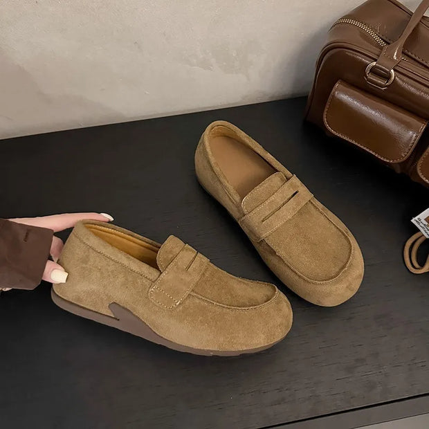 2025 Fall Trending Women's Chunky Lug Sole Loafers | Retro Wallabee Inspired Flats | Old Money Academic Aesthetic Shoes