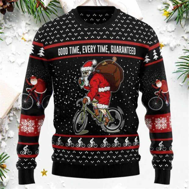 Funny Santa Claus Graphic Ugly Christmas Sweater For Men Fashion Autumn Winter 3D Printed Sweatshirt Casual Oversized Pullovers