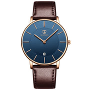 Men’s Minimalist Analog Watch – Date Display, Leather Strap, Fashion-Forward Simplicity