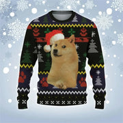 This Is Fine Meme Ugly Christmas Sweater Funny Dog Graphic Xmas Holiday Gift Sweatshirt For Men Fashion Casual Kids Pullovers