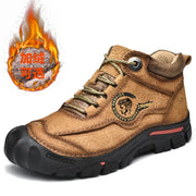 Outdoor Men's Boots Genuine Leather Casual Shoes Climbing Hiking Shoes Warm Winter Boots for Men High Quality Platform Snow Boot