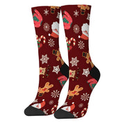 Colorful Christmas themed men's socks Harajuku color happy fun cute reindeer, gingerbread man socks Christmas gift