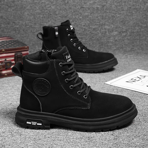 Ankle Boots Men Retro Work Shoes Autumn Winter Thick Bottom High Top Outdoor Boots Leather Waterproof High Quality Chelsea Boots