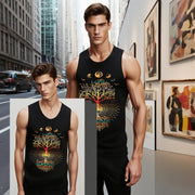 Men's Cotton Sleeveless Fitness Vest – Wide Shoulder, Slim Fit, Solid Color (Pack)