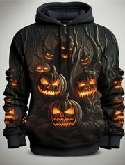 Halloween hoodies for man Graphic Men's Hoodie Skull Print Classic Casual 3D Printed Pullover Holiday Out Hoodie Long Sleeve Top