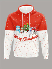 Men's Hooded Hoodies Prints Christmas Theme Santa Claus Graphic Sweatshirt Drawstring Long Sleeve Streetwear Tops Men's Clothing