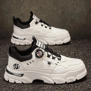 Men's boots autumn and winter new rotating shoelaces fashion casual boots youth outdoor boots anti slip soft sole workwear boots