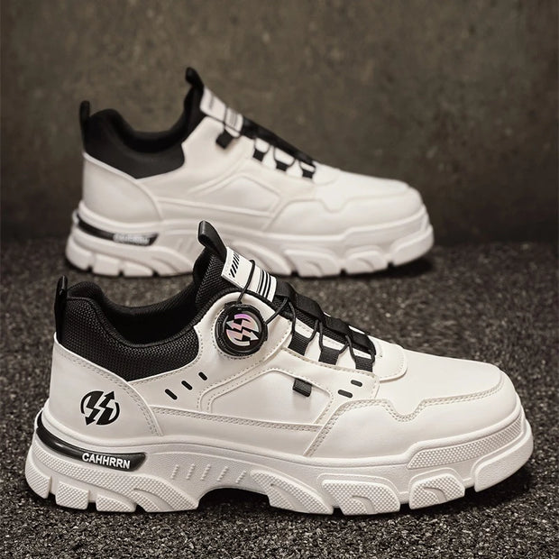 Men's boots autumn and winter new rotating shoelaces fashion casual boots youth outdoor boots anti slip soft sole workwear boots