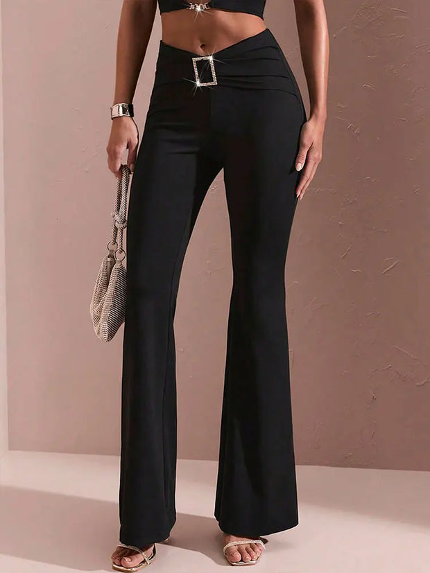 Summer Black Sexy Women's Trousers Streetwear Fashion Sequined New Pants Elegant Female Casual Slim Versatile Trousers Clothing