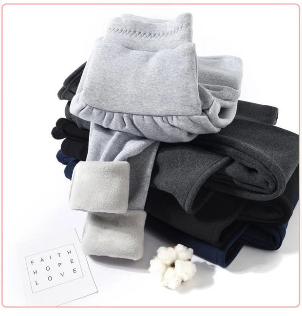 Skirt Leggings Autumn and Winter Fleece  Stretchy Warm High Waist Good Elastic Cotton Warm Leggings
