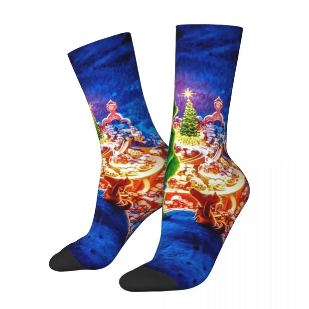 Cartoon Grinchh Xmas Socks Men's Women's Funny Happy Christmas Socks Hip Hop Spring Summer Autumn Winter Socks Gift