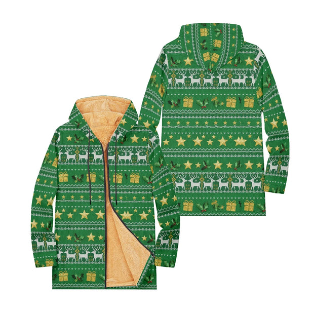 Cozy Christmas Fleece Pullover Hoodie Festive Snowman Reindeer Snowflake Long Sleeve Ugly Xmas Sweater Style Tops for Women Men