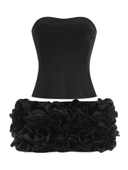 🎀 Birthday Glamour: 2-Piece Red Floral Skirt Set for Women - Perfect for Christmas, Weddings, and Prom Nights! 💃