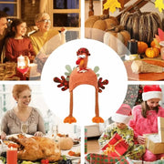 Party Accessory Cartoon Thanksgiving Plush Turkey Hat Handmade Orange Thanksgiving Cap High-top Halloween Cosplay Costume Autumn