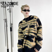 ZAZOMDE Sweaters Men Winter Warm Soft Cozy Hip Hop American Style Fashion Leisure Handsome Knitting Pullovers Classic Advanced