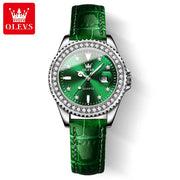 Women’s OLEVS Diamond Dial Stainless Steel Quartz Watch