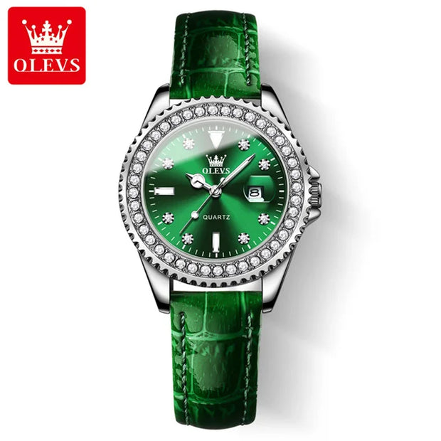 Women’s OLEVS Diamond Dial Stainless Steel Quartz Watch