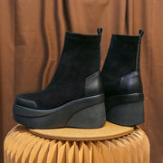 Women's Boots 2022 Autumn Winter Botines Chelsea Short Platform Shoes Chunky Elegant Ankle Black  and Low Price