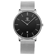 Men’s Minimalist Analog Watch – Date Display, Leather Strap, Fashion-Forward Simplicity