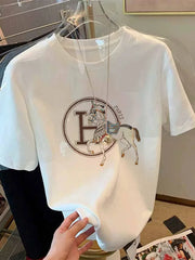 White Ladies New Summer Versatile Women Clothing Fashion Harajuku Personality Graphic T Shirts Aesthetic Clothes Vintage Y2K Top