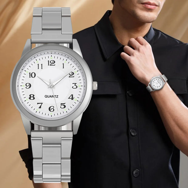 Men’s Quartz Alloy Wristwatch – Classic Design, Waterproof, Ideal Gift Timepiece