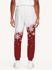 2025 Men's Autumn New Gradient Snowflake Print Soft and Comfortable Drawstring Pants Outdoor Party Festival Clothing