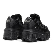 2025 New Punk Style Women Shoes Lace-up Heel Height 6CM Platform Shoes Woman Gothic Ankle Rock Boots Metal Decor Woman Sneakers