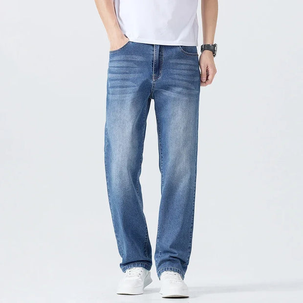 Men’s Summer Thin Straight-Leg Breathable Denim Pants