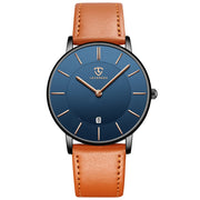 Men’s Minimalist Analog Watch – Date Display, Leather Strap, Fashion-Forward Simplicity