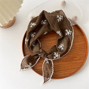 Decorative Hair Scarf Headband Flower Petal Embroidered Scarves Small Shawls Floral Sunscreen Headscarf Lady Office Neckerchief