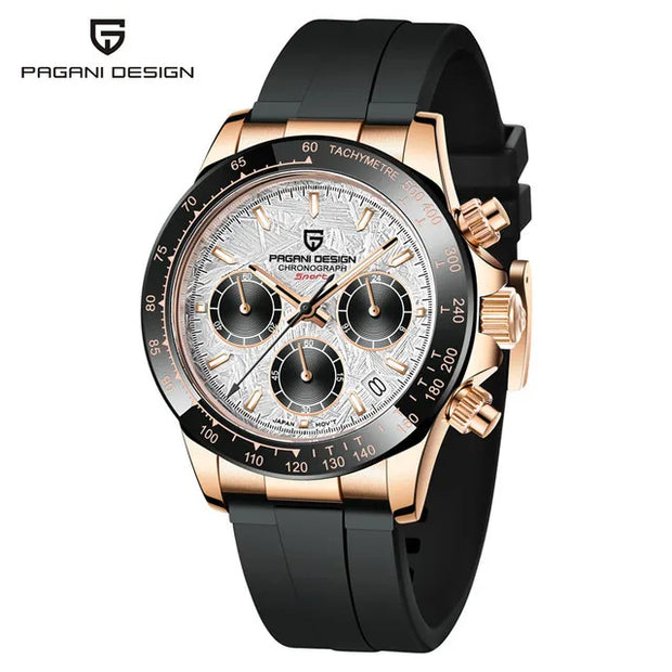 🕰️ PAGANI DESIGN V2 Men's Chronograph Watch – 40mm Quartz, Sapphire Crystal, Stainless Steel