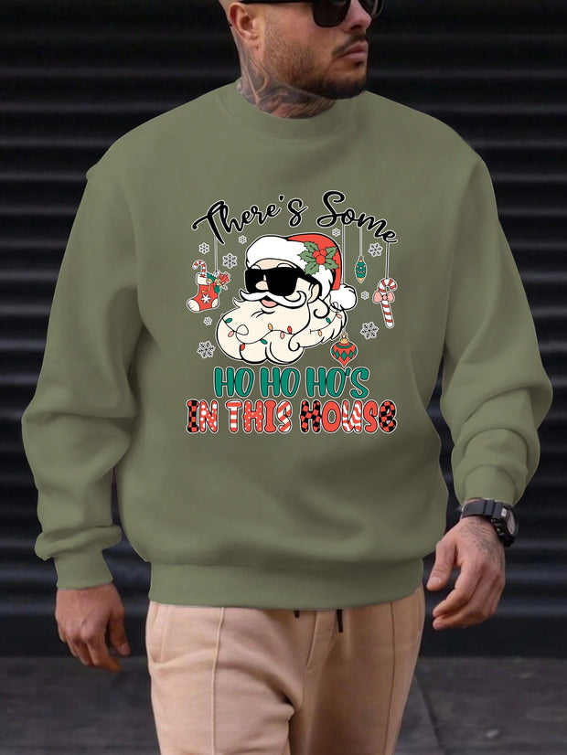 Hoodies Men's Christmas White Santa Claus Graphic Print Soft Warm HighQuality Cute Funny Breathable Festive Holiday Casual Top