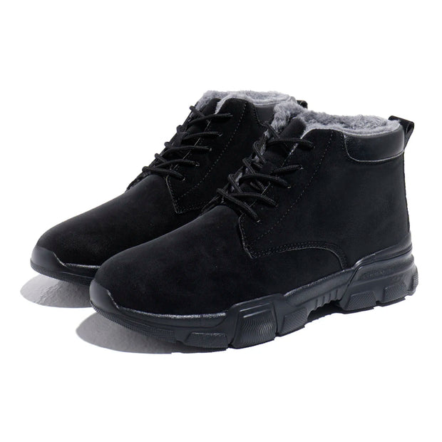 Men's Short Boots Fall/Winter Style Fleece-Lined, Thickened, Warm, Outdoor, Slip-Resistant, Durable High-Top Short Boots for Men