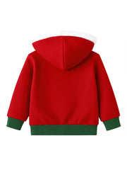 Boys' Christmas Hoodie, Crew Neck with Random Christmas Tree Prints, Family Party Fall & Winter Style