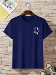 A Funny Smile Face That Is About To Melt Printed Tshirt Men Fashion Oversize T-Shirt Summer Cotton Clothes Loose Casual Tees