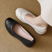 Women's Slip-On Wedge Flats - Minimalist Casual Shoes with Cushioned Sole & Stable Low-Heel Design for Everyday Comfort