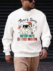 Hoodies Men's Christmas White Santa Claus Graphic Print Soft Warm HighQuality Cute Funny Breathable Festive Holiday Casual Top